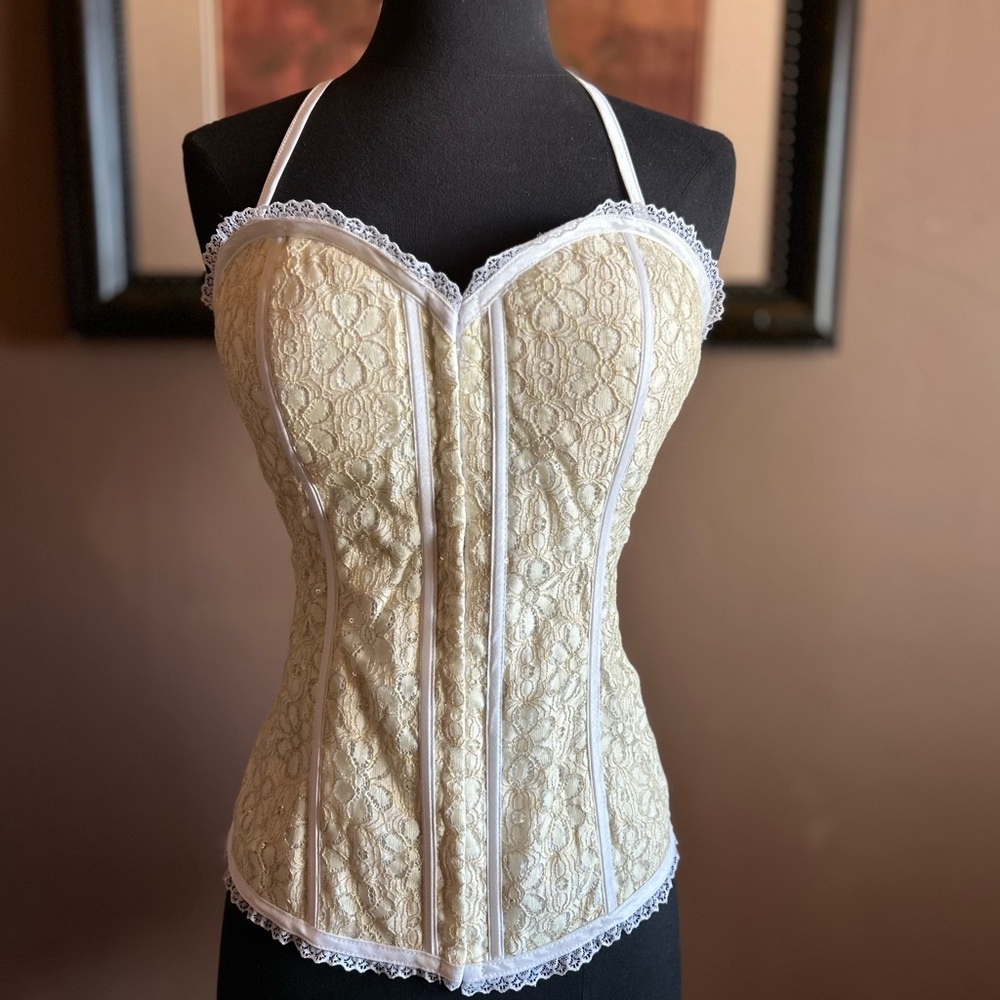 Cream Corset Halter NWT Size Large - Picture 6 of 10